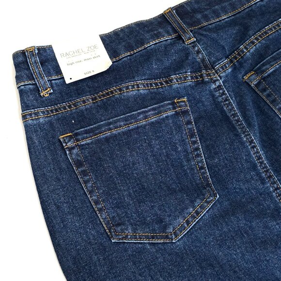 NWT Rachel Zoe Denim Maxi Skirt Size 8 Blue Raw Hem Boho - Picture 5 of 7